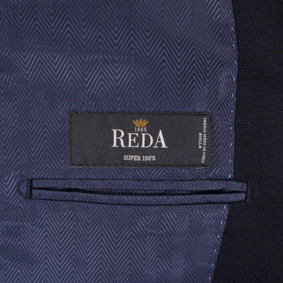 Joseph Abboud Reda Super 100s Wool Blue Basketweave 2 Silver Button Blazer 44S - Picture 10 of 14